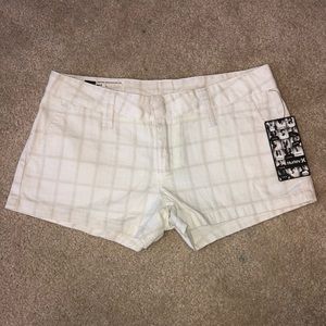 Hurley NWT White Check Shorts